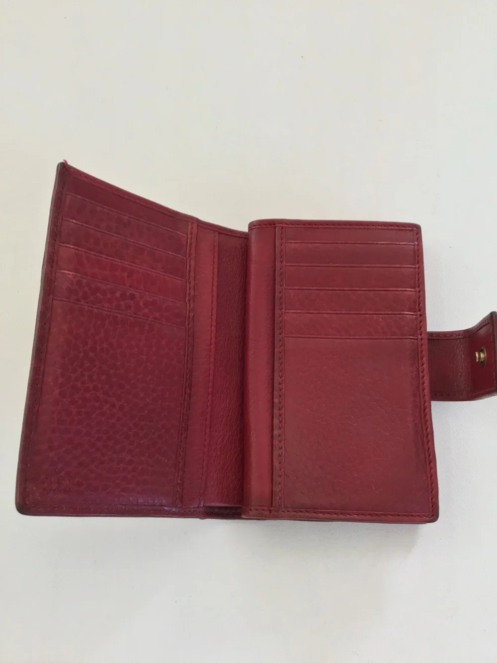 Gucci GG Canvas & Red Leather Continental Wallet Gold Tone Interlocking G Logo - Picture 10 of 10